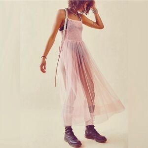 Free People Can't Stop Won't Stop Slip Free Intimately Sheer Maxi Dress SZ XS